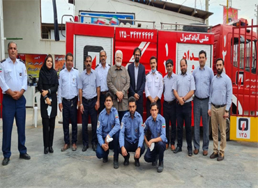 دیدار و بازدید مدیر عامل محترم مهندس نصرالهی و جمعی از همکاران بمناسبت 7مهر روز ملی ایمنی و آتش نشانی از آتش نشانی شهرستان علی آباد